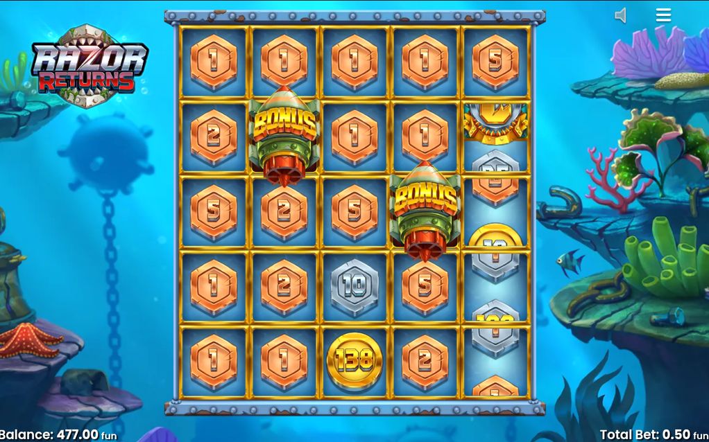 Bonusläge med Torpedo Symbols i rutnätet